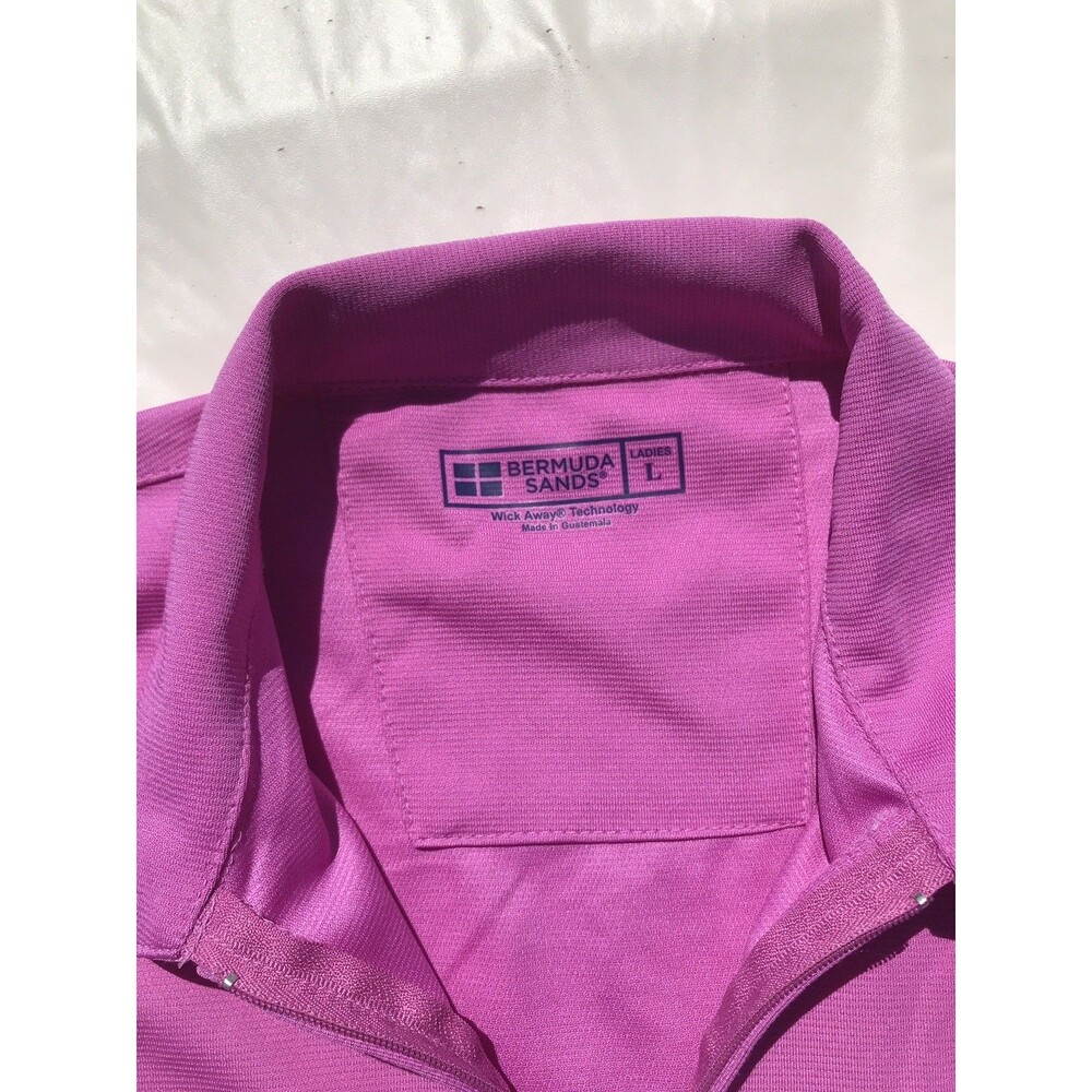 Bermuda Sands Golf Shirt Sleeveless Women Large Purple Button Up Collar - Picture 3 of 5